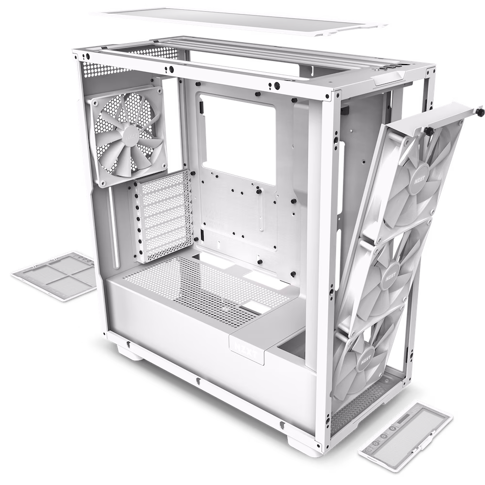 NZXT H7 Elite - CM-H71EW-02 - ATX Mid Tower PC Gaming Case - Front I/O USB Type-C Port - Quick-Release Tempered Glass Side Panel - White image