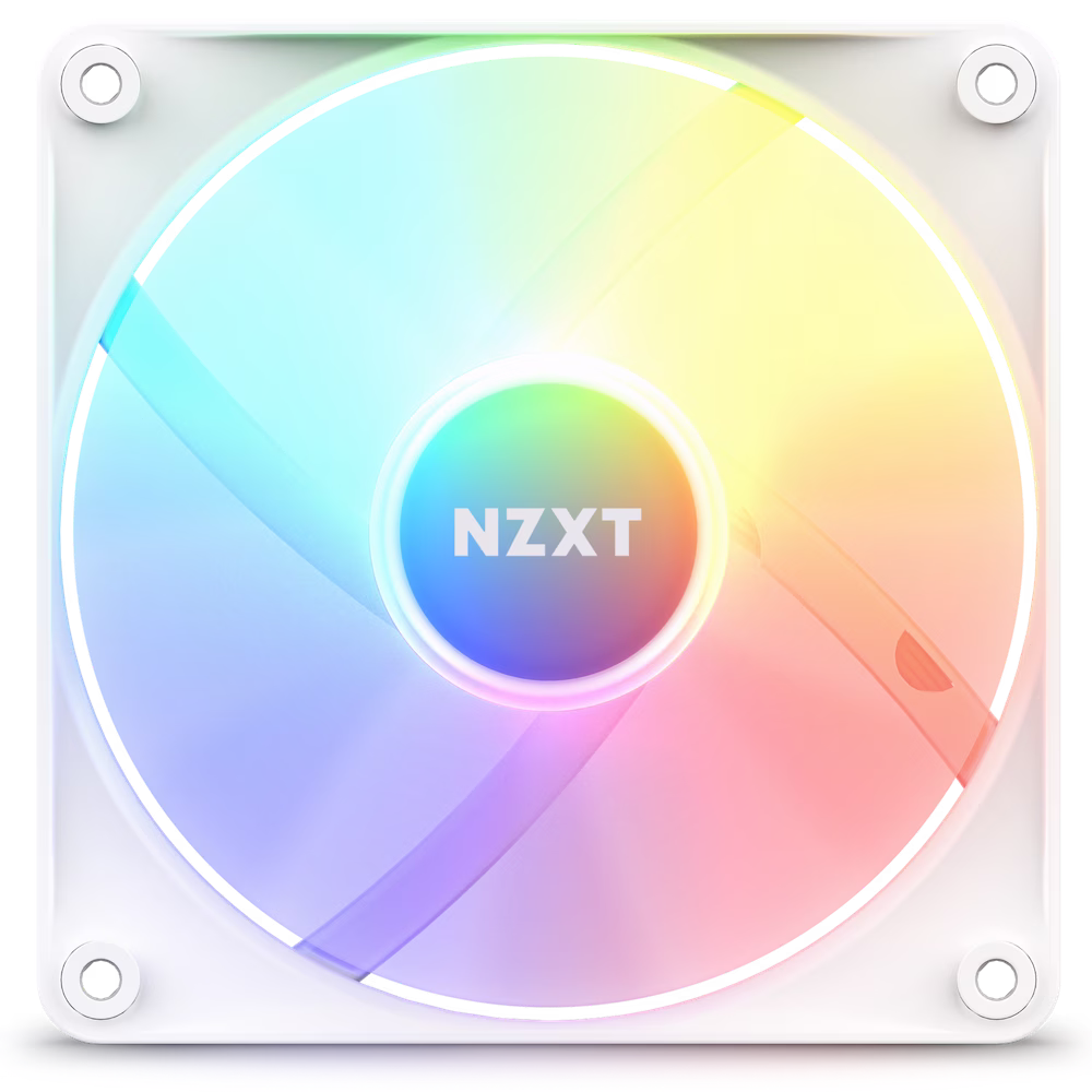  NZXT F120 RGB Core 120mm Hub-Mounted RGB Fan, Sublime RGB Lighting, Up to 1800 RPM Speed, 78.86 CFM, Fluid Dynamic Bearing, 8 LEDs, Superior Heat Dissipation, Single Pack, White | RF-C12SF-W1 thumbnail 2