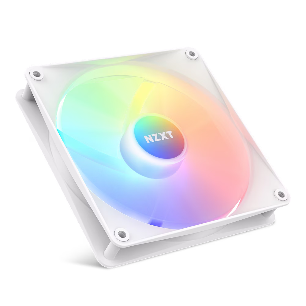 NZXT F140 RGB Core 140mm Hub-Mounted RGB Single Pack Case Fan - White - RF-C14SF-W1 thumbnail 2