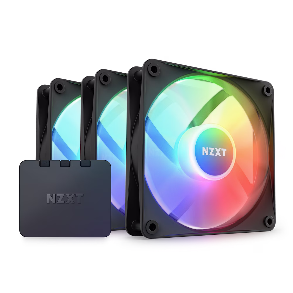 Nzxt F120 RGB Core Triple Pack 3 X 120mm Hub-Mounted RGB Fans & Controller - Black | RF-C12TF-B1 thumbnail 3