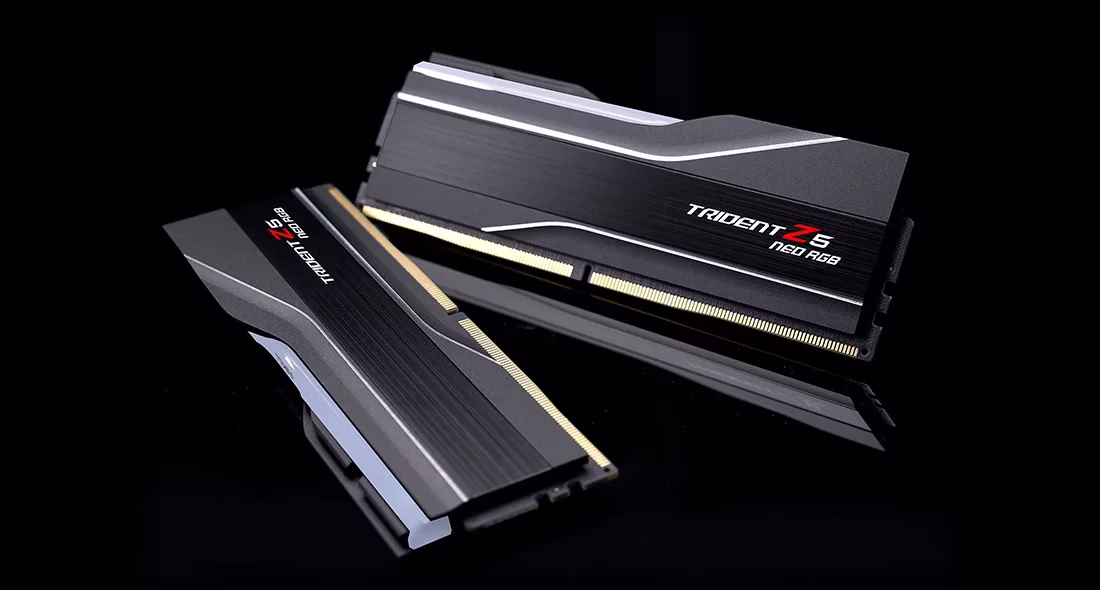G.Skill Trident Z5 RGB DDR5 Memory, 32GB (2x16GB) Capacity, 6400MHz Tested Speed, CL32-39-39-102 Latency, 1.40 Voltage, AMD EXPO, Black | F5-6400J3239G16GX2-TZ5NR thumbnail 4