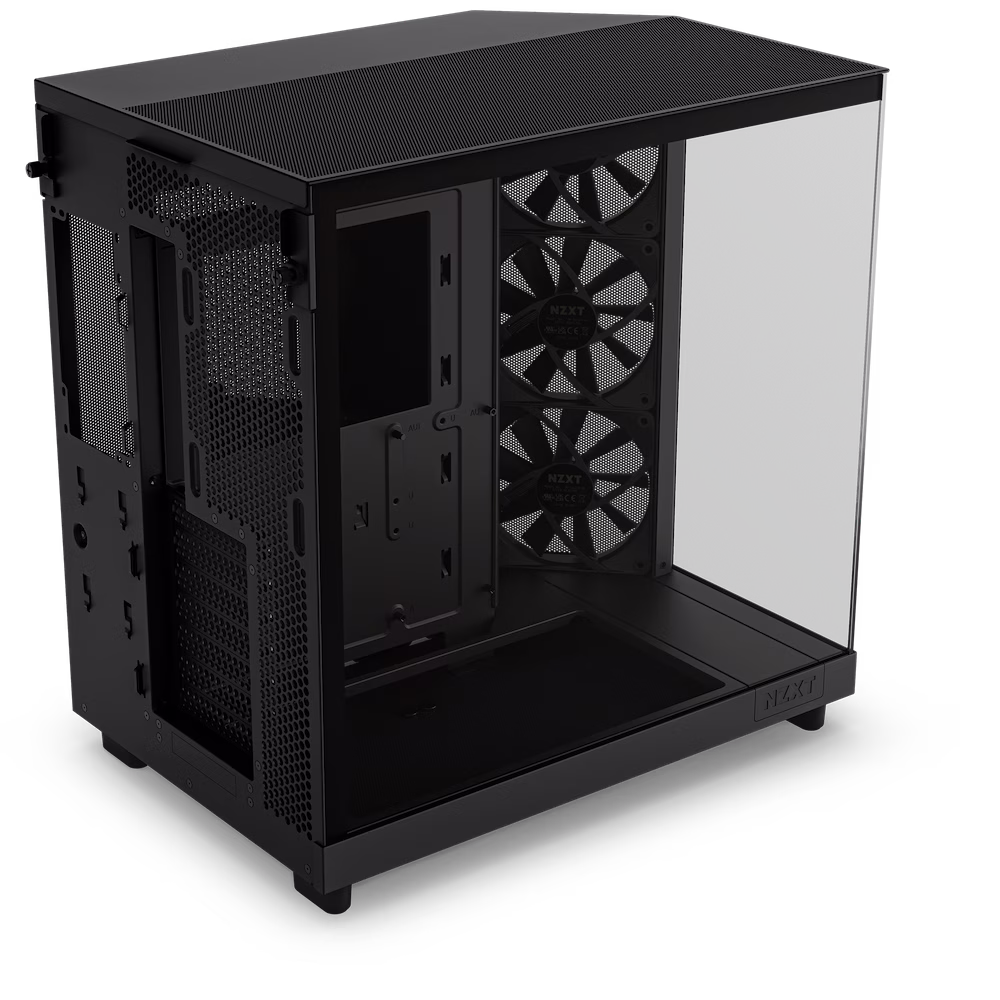 NZXT H6 Flow Compact Dual-Chamber Airflow Mid-Tower ATX Case, Panoramic Glass Panels, Up to 360 mm Radiator & 3x 120mm F120Q Fans, Cable Management, USB-C 3.2 / USB-A 3.2, Black | CC-H61FB-01 thumbnail 6