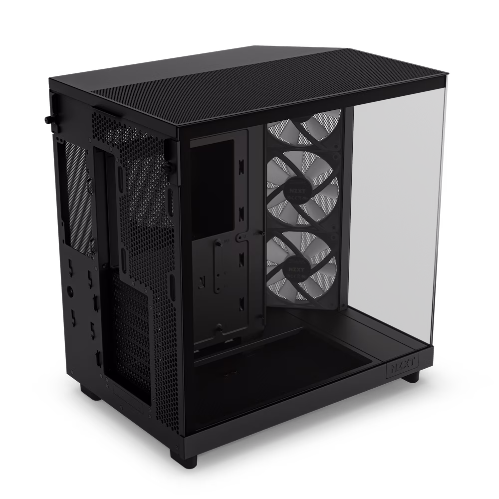 NZXT H6 Flow RGB Compact Dual-Chamber Airflow Mid-Tower ATX Case, Panoramic Glass Panels, Up to 360 mm Radiator & 3x 120mm RGB Fans, Cable Mgt, USB-C 3.2 / USB-A 3.2, Black | CC-H61FB-R1 thumbnail 5
