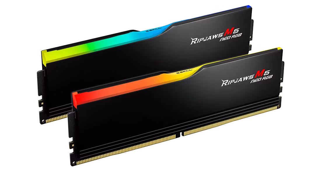 G.Skill Ripjaws M5 Neo RGB DDR5 Memory, 32GB (2x16GB) Capacity, 6400MHz Tested Speed, CL32-40-40-102 Latency, 1.40 Voltage, AMD EXPO, Black | F5-6400J3240G16GX2-RM5NRK thumbnail 3