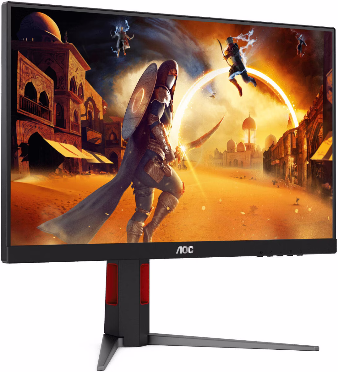 AOC 24G4 24" (IPS) Gaming Monitor, FHD 1920??1080 Display,180Hz, 1ms(GtG), HDR10, HDMI 2.0 x 1, DisplayPort 1.4 x 1, Adaptive Sync, 16.7 M Display Colors, Adjustable Stand, Black & Red thumbnail 3