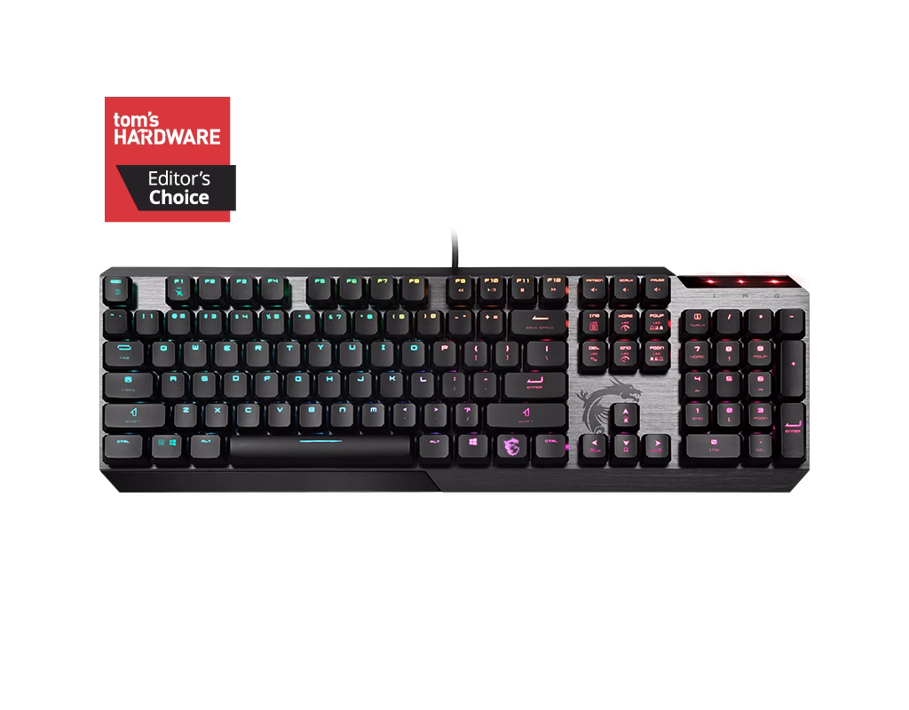 MSI Vigor GK50 Low Profile Mechanical Gaming Keyboard, Slim Ergonomic Design, Kailh Low Profile Switches, Per-Key RGB Mystic Light, Brushed Metal Top Plate, N-Key Rollover, Windows Compatible – Buy Online