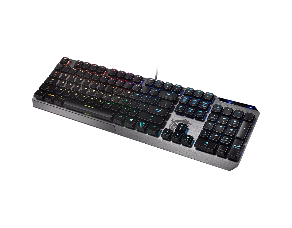 MSI Vigor GK50 Low Profile Mechanical Gaming Keyboard, Slim Ergonomic Design, Kailh Low Profile Switches, Per-Key RGB Mystic Light, Brushed Metal Top Plate, N-Key Rollover, Windows Compatible thumbnail 4