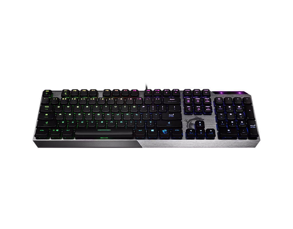 MSI Vigor GK50 Low Profile Mechanical Gaming Keyboard, Slim Ergonomic Design, Kailh Low Profile Switches, Per-Key RGB Mystic Light, Brushed Metal Top Plate, N-Key Rollover, Windows Compatible thumbnail 3