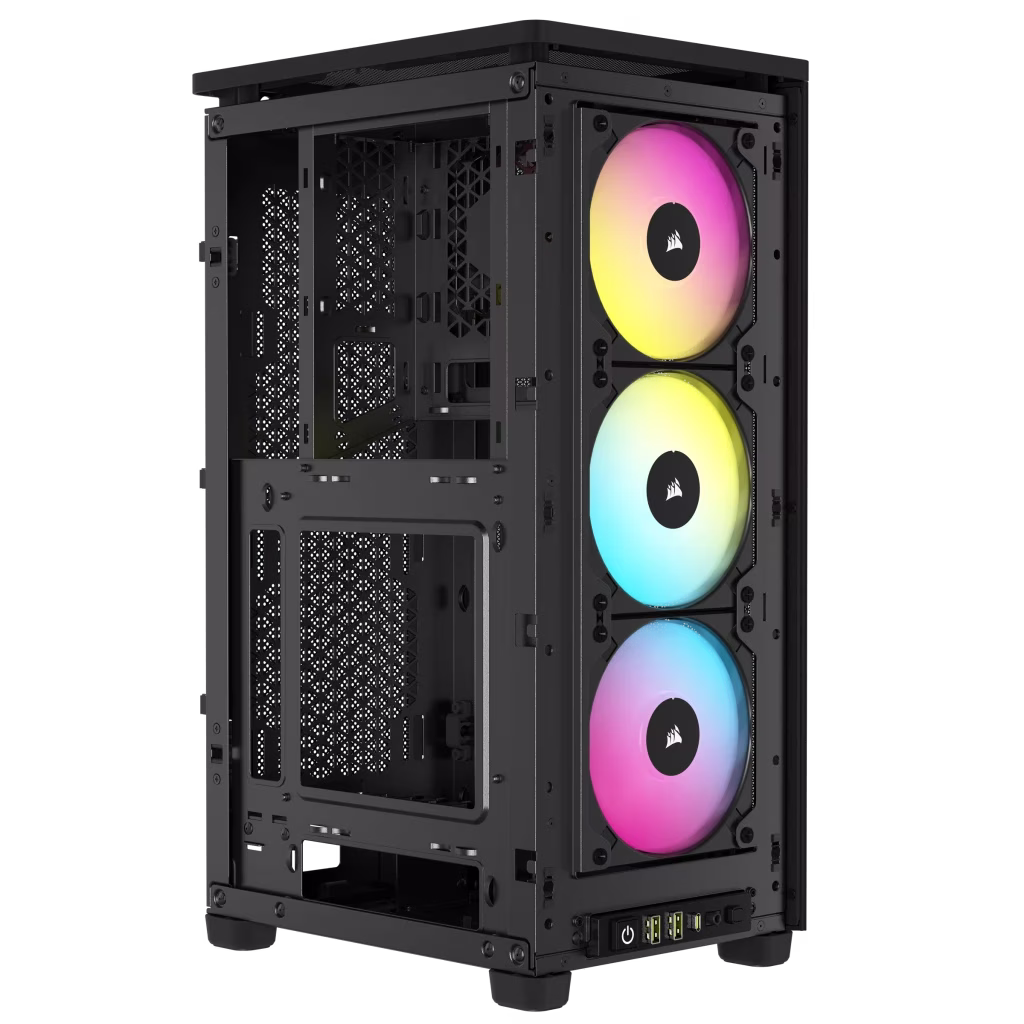 Corsair 2000D RGB AIRFLOW Mini-ITX PC Case, High Airflow Steel Mesh Panels, 3x Pre Installed Fans, 3x Expansion Slots, 3x Drive Bays, Black | CC-9011246-WW thumbnail 3