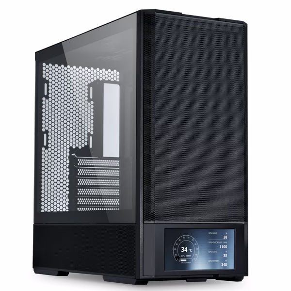 Lian Li LANCOOL 207 DIGITAL M-ATX Mid Tower Gaming PC Case, 6-inch LCD Screen, 4 x Performance Fans pre-installed, High Airflow,360mm Radiator Support, Black | G99.LAN207DX.00 – Buy Online