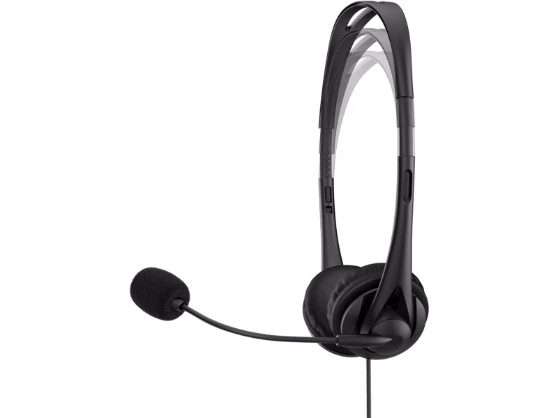 HP Stereo USB G2 Wired Headset, Durable Vegan Leather Earcups For All-Day Comfort, Noise-Cancelling Mic, In-Line Volume Controls, Adjustable Head Strap, USB-A Connection, Black | 428K6AA thumbnail 2
