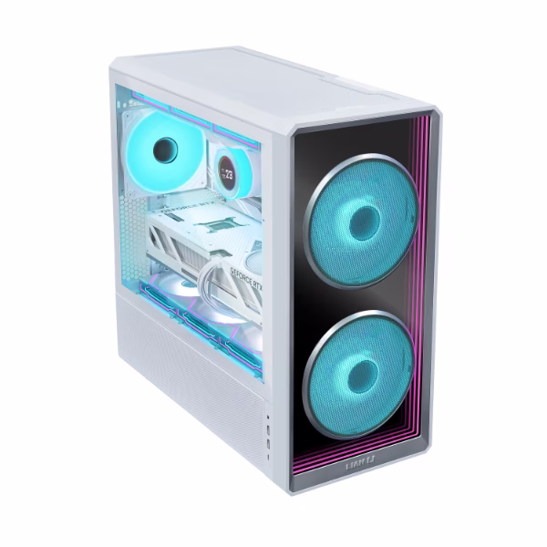 LANCOOL 217 INF White Mid-Tower Case, Infinity Mirror Front Panel, High Airflow (2x 170mm Fans), Back-Connect Compatible | G99.LAN217INFXW.00 thumbnail 2