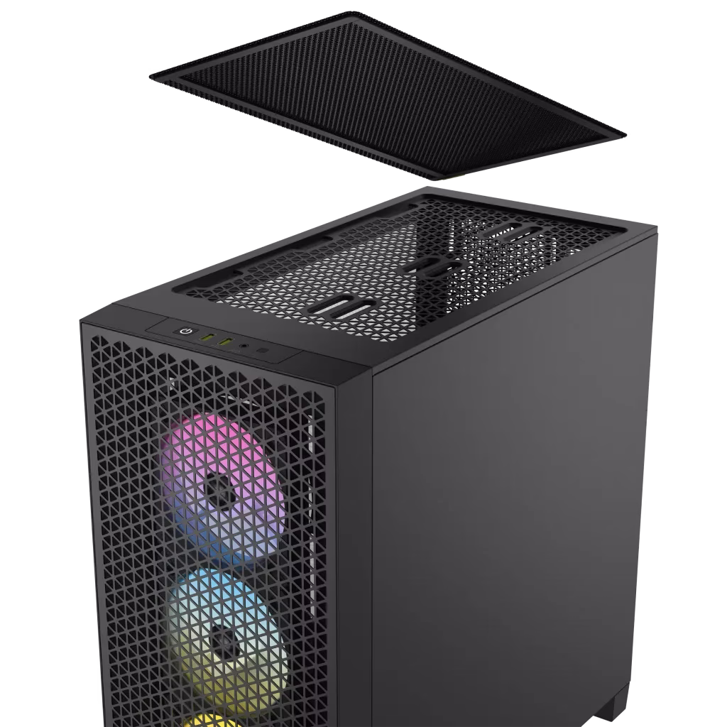 Corsair 3000D RGB AIRFLOW Mid-Tower PC Case, High-performance airflow optimized front panel, Tempered Glass,  3x Pre-fitted CORSAIR AR120 RGB fans, Fits four-slot graphics cards, 7x Expansion Slots, 5x Drive Bays, Black | CC-9011255-WW thumbnail 16