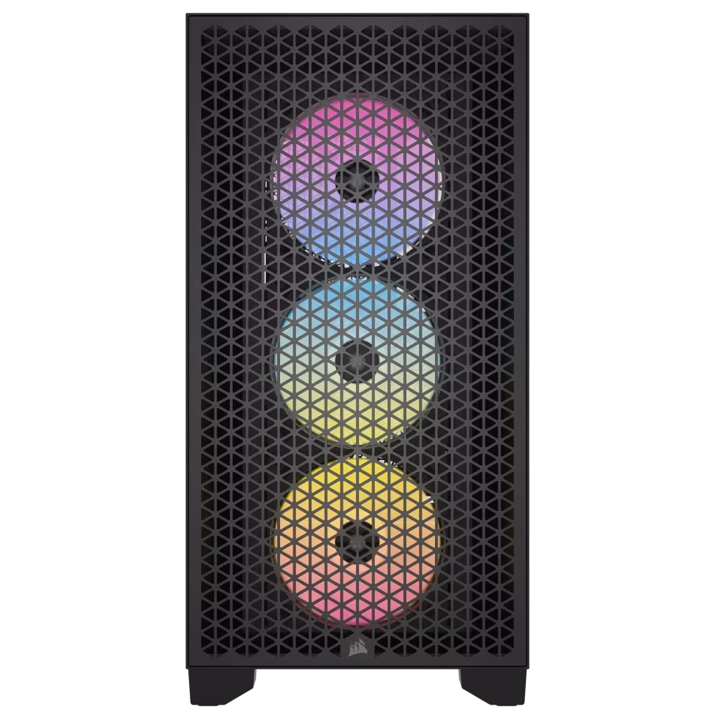 Corsair 3000D RGB AIRFLOW Mid-Tower PC Case, High-performance airflow optimized front panel, Tempered Glass,  3x Pre-fitted CORSAIR AR120 RGB fans, Fits four-slot graphics cards, 7x Expansion Slots, 5x Drive Bays, Black | CC-9011255-WW thumbnail 8