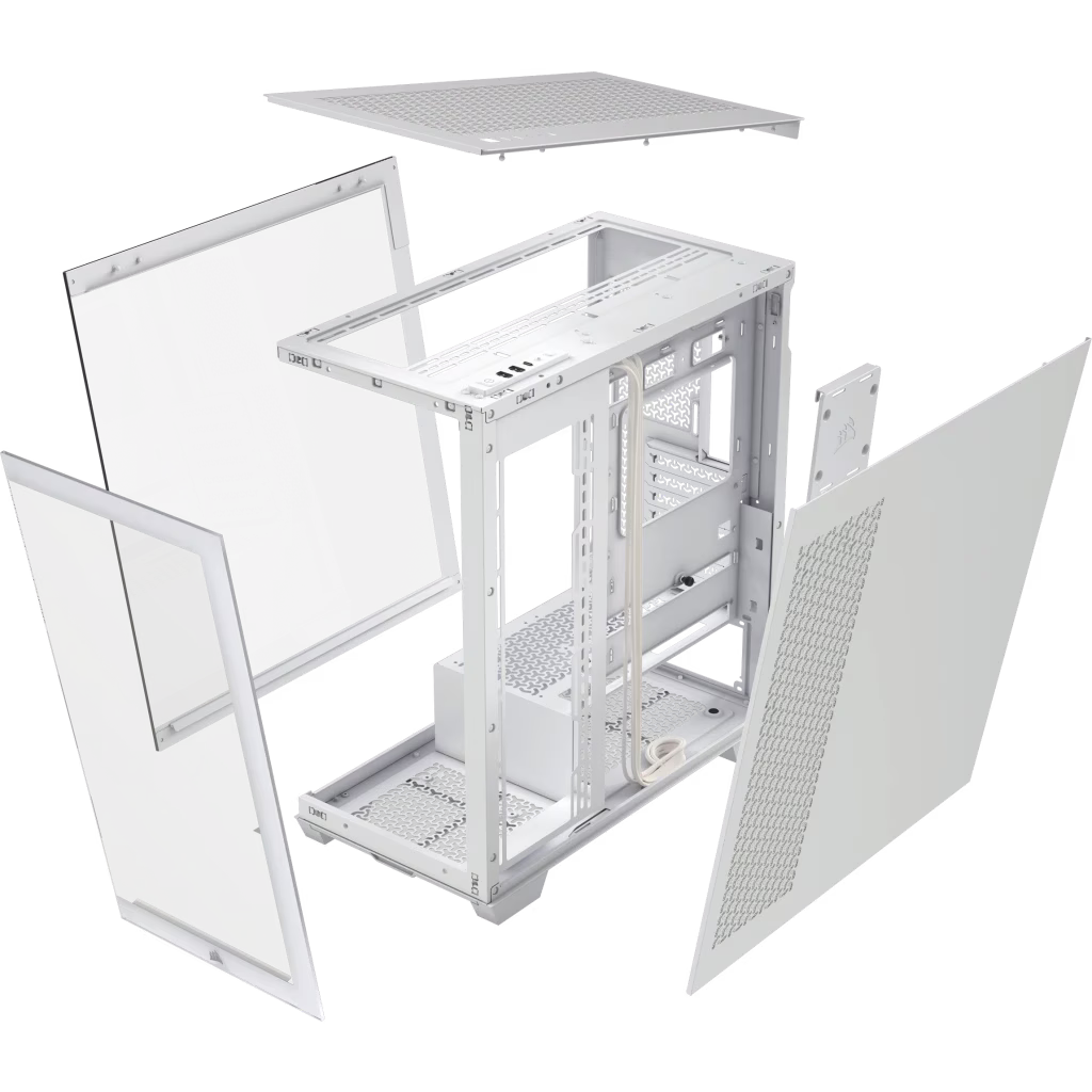 Corsair 3500X Mid-Tower Computer Case, Compatible With Hidden Connector MOBO's, Up to 360mm Radiator & 10x Fan Support, Tempered Glass Case Window, 1x Type-C, 2x Type-A & Audio In/Out Interface, White | CC-9011277-WW thumbnail 2