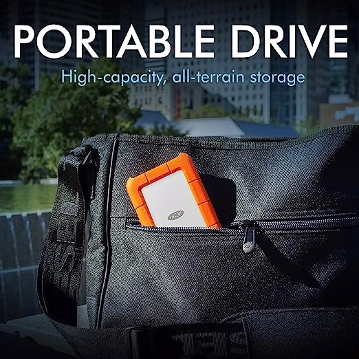 LaCie 5TB Rugged USB 3.1 Gen 1 Type-C External Hard Drive, Up to 130 MB/s Data Transfer Speed, Rugged Protection, Bus Powered. image