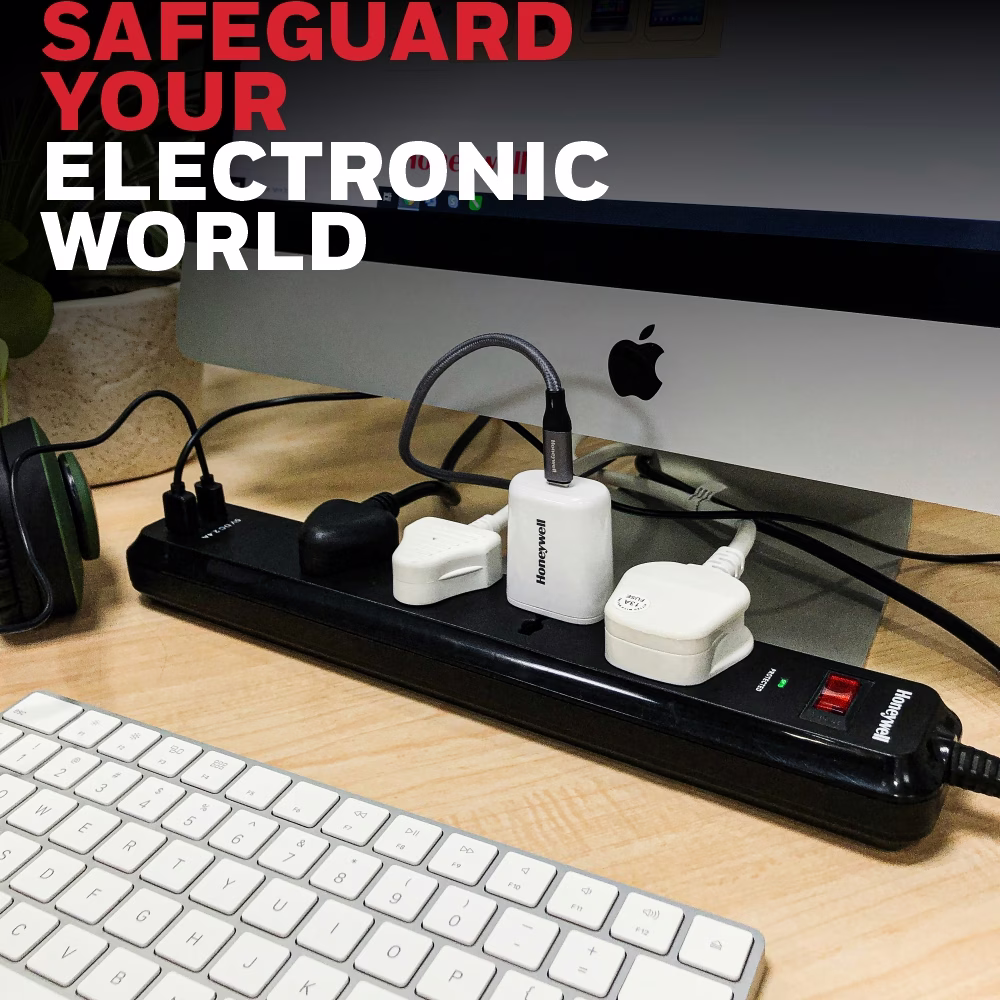 Honeywell 4 Socket Surge Protector with 2 USB image