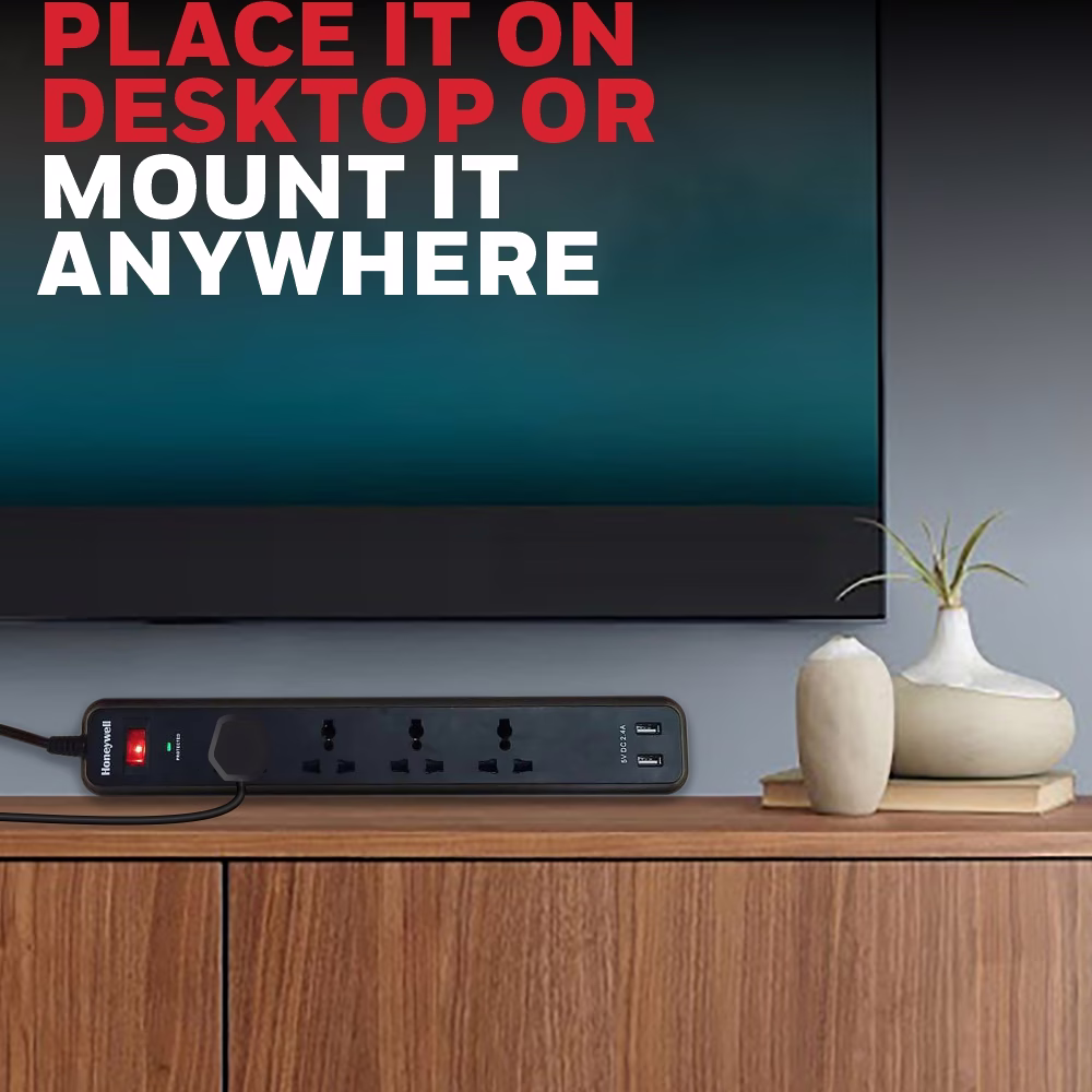 Honeywell 4 Socket Surge Protector with 2 USB thumbnail 3