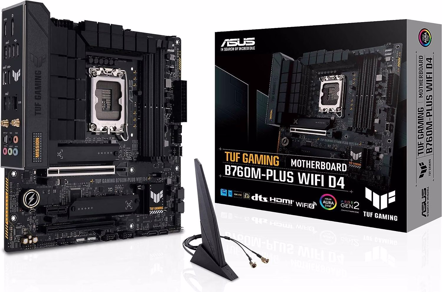ASUS TUF Gaming B760M-PLUS WIFI D4 LGA1700 mATX Motherboard, 4x DDR4 DIMM /128GB Max Memory, Wi-Fi 6 / BT 5.2 / 2.5Gb ETH, PCIe 5.0, 2 x M.2, USB 3.2 Type-C / Thunderbolt, HDMI / DP | 90MB1DG0-M0EAY0 thumbnail 3