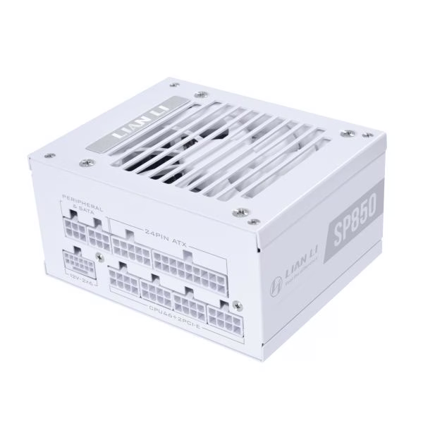 Lian li SP850 V2 White Fully Modular SFX Power Supply, ATX 3.1 & PCIe 5.0 Ready, Compact 125×100×63.5 mm, 80 Plus Gold, 92mm FDB fan with ZERO RPM | G9P.SP0850G.W000.UK – Buy Online
