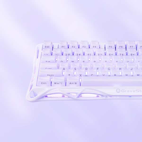 GravaStar Mercury V75 Special Edition Magnetic Keyboard, Lavender Purple, 8000Hz Polling, Rapid Trigger, Hall Effect Switches | GS V75 _PL thumbnail 2