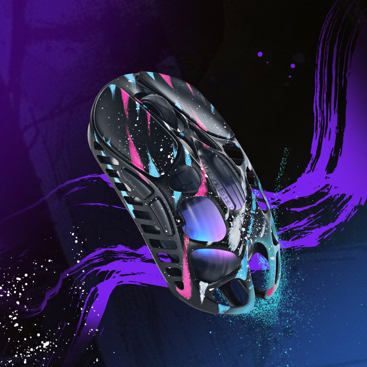 Gravastar Mercury X Pro Special Edition Neon Graffiti Magnesium Alloy Wireless Gaming Mouse, PAW 3950 (32,000 DPI), 1,000 Hz/8,000 Hz, Tri-mode (Wired/Bluetooth 5.1/2.4GHz Wireless) Connectivity thumbnail 6