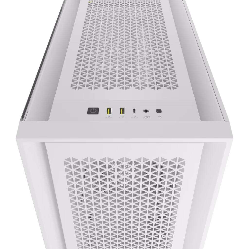 Corsair 5000D CORE AIRFLOW Mid-Tower ATX PC Case, High-Airflow Front Panel, 6x Case &amp; 3x Internal Drive Bays, Case Windows, Up to 360mm Radiator &amp; 12x Fan Support, 25mm Cable Routing, White | CC-9011211-WW image