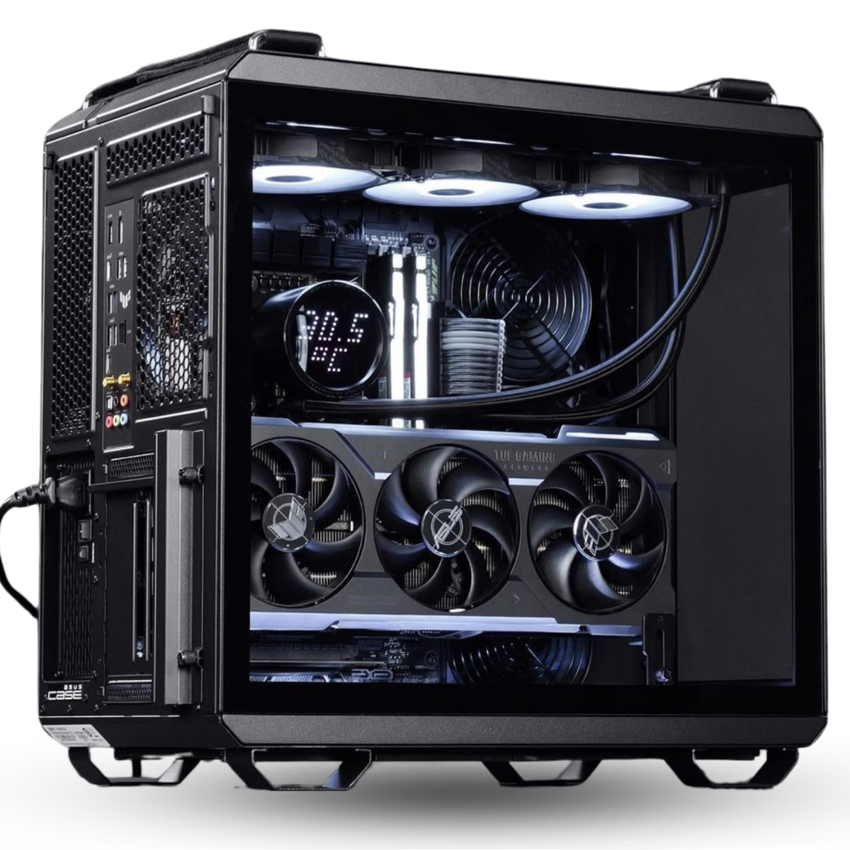 ASUS Powered NOCTUA Edition Workstation PC, AMD 7 7800X3D 7 8 CORE,16 THREAD, Nvidia RTX 4080 SUPER Noctua OC, 64GB (2x32GB) 6000mhz, 4TB SSD NVME KC300, RYUJIN III 360 AIO Liquid CPU Cooler, 1200W 80+ Gold image