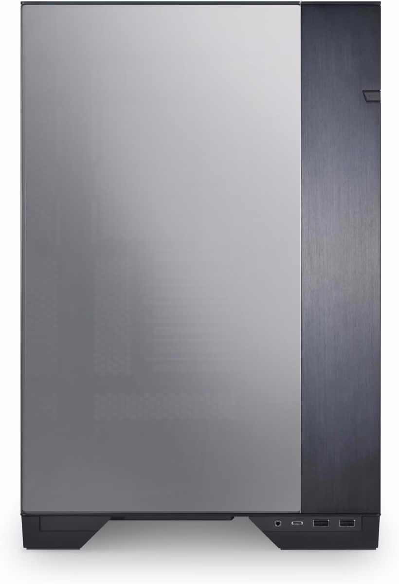 Lian Li O11 Vision Tower Computer Case, Steel & 3mm Tempered Glass Materials, 360mm Radiator & 8x 120mm Fan Support, Cable Management, Dual-Chamber Layout, Dust Filters, Chrome | G99.011VC.00 thumbnail 2