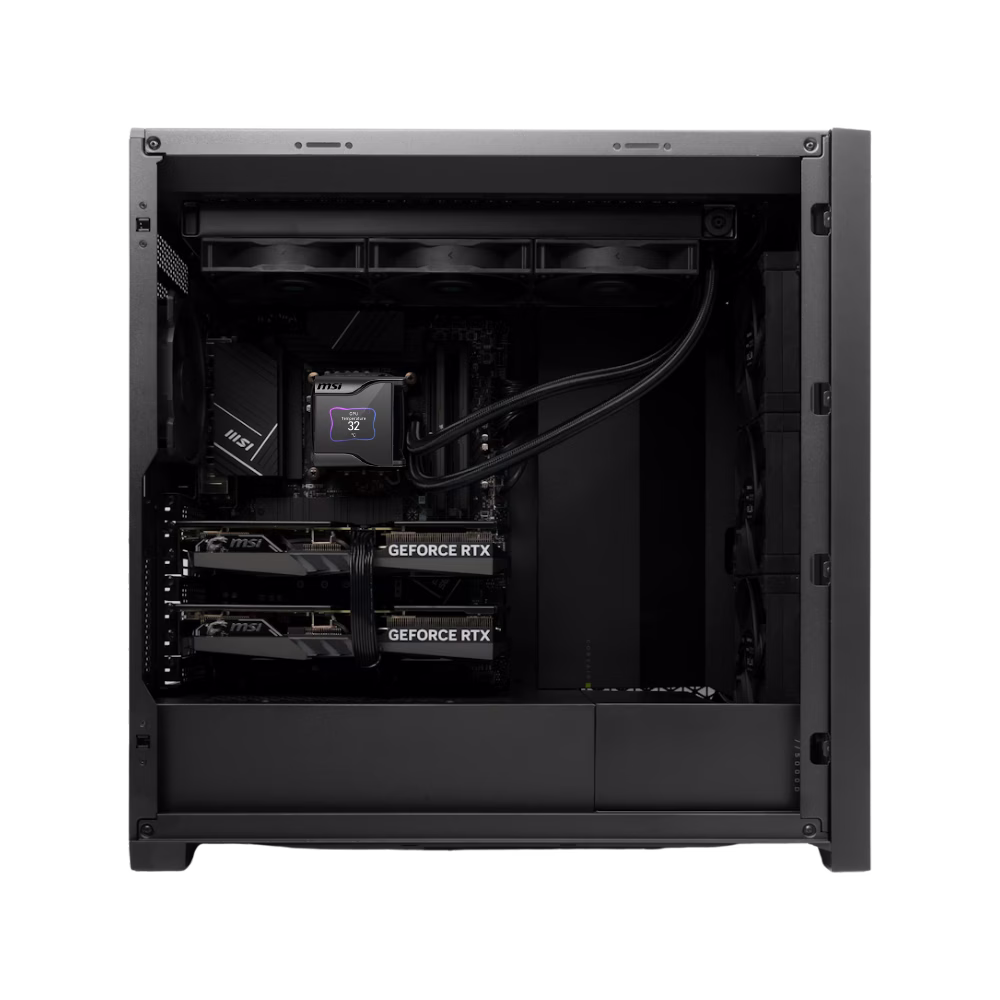 AI PC & Workstation Powered by MSI: AMD Ryzen 9 9950X3D (16 Cores) + Dual MSI VENTUS RTX 5090 OC 32GB GDDR7, 96GB DDR5 6400MT/s, 4TB NVMe SSD, IPS LCD AIO, 1600W Titanium ATX 3.1 PSU, WiFi 7, AI & 8K Gaming thumbnail 2