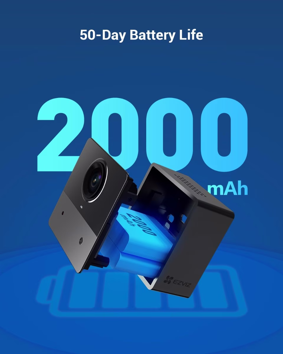 EZVIZ CB2 1080P Wireless Indoor WiFi Surveillance Camera on 2000 mAh Battery, 2.4 GHz WiFi Baby Camera, Person Detection, 5 m Night Vision, Two-Way Audio, Type C, Magnetic Mount Black thumbnail 8