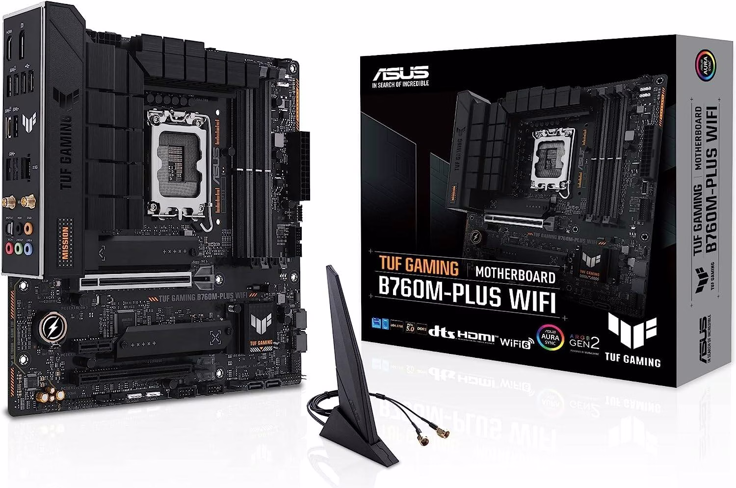 ASUS TUF Gaming B760M-PLUS WIFI LGA1700 mATX Motherboard, 4x DDR5 DIMM /192GB Max Memory, Wi-Fi 6 / BT 5.2 / 2.5Gb ETH, PCIe 5.0, 2 x M.2, USB 3.2 Type-C / Thunderbolt, HDMI / DP | 90MB1ET0-M0EAY0 thumbnail 4