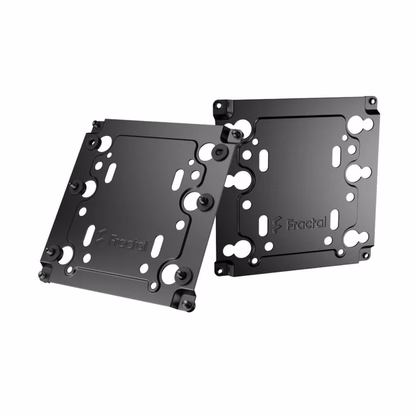 Fractal Universal Multibracket – Type A (2-pack), 8x 6-32 Screws for 3.5” drive, 8x M3 Screws for 2.5” drive, 8x HDD dampers, Compatible with all standard 2.5” or 3.5” SSD/HDD drives | FD-A-BRKT-003 image