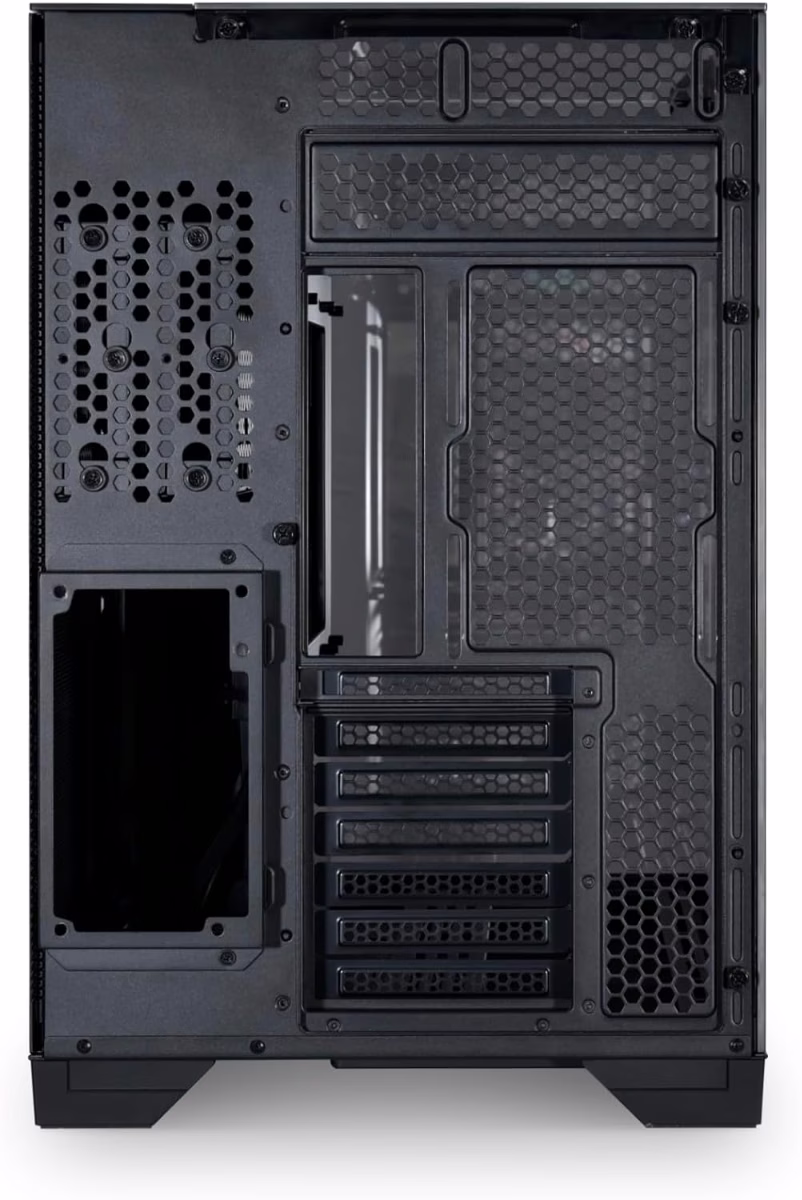 Lian Li O11 Vision Tower Computer Case, Steel & 3mm Tempered Glass Materials, 360mm Radiator & 8x 120mm Fan Support, Cable Management, Dual-Chamber Layout, Dust Filters, Chrome | G99.011VC.00 thumbnail 3