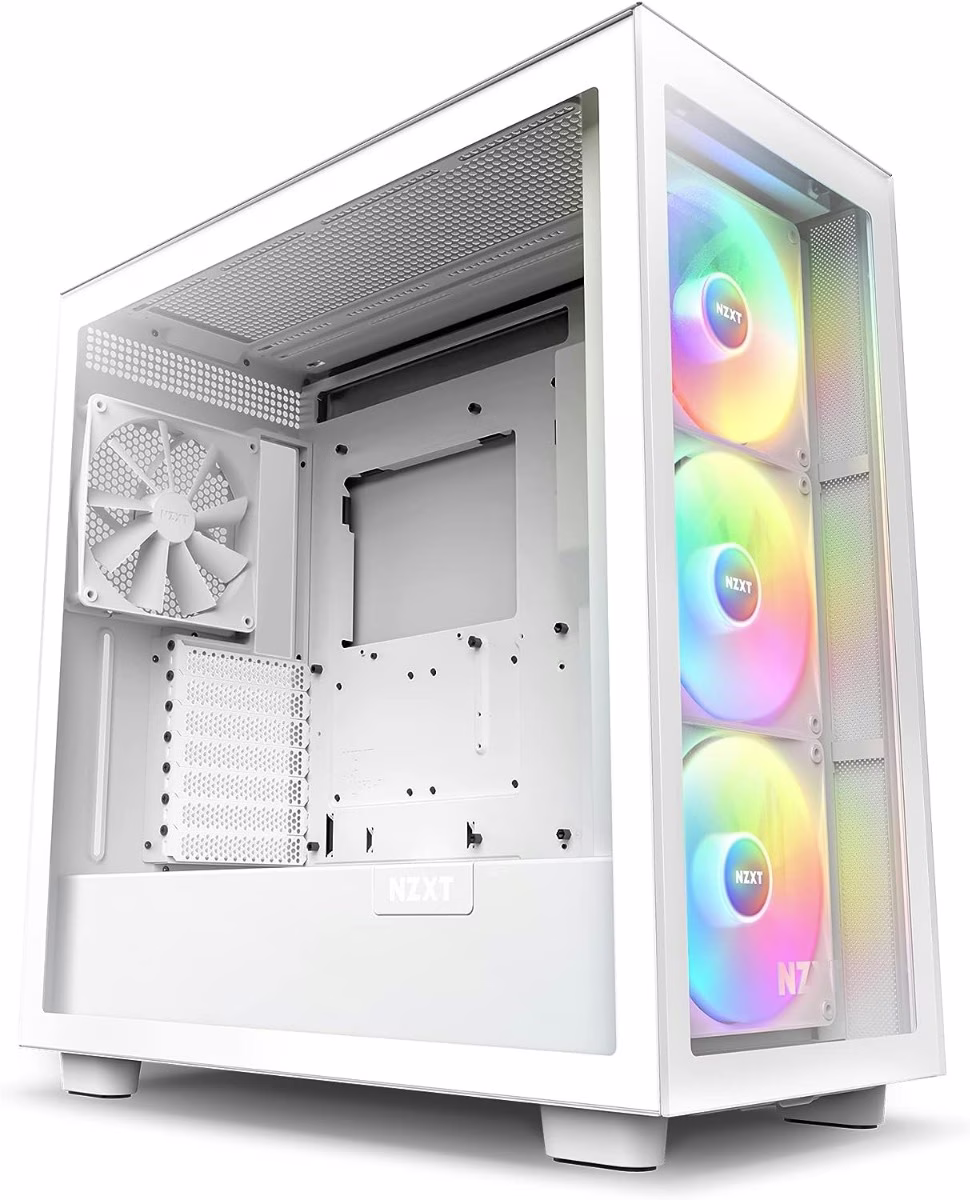 NZXT H7 Elite - CM-H71EW-02 - ATX Mid Tower PC Gaming Case - Front I/O USB Type-C Port - Quick-Release Tempered Glass Side Panel - White thumbnail 4