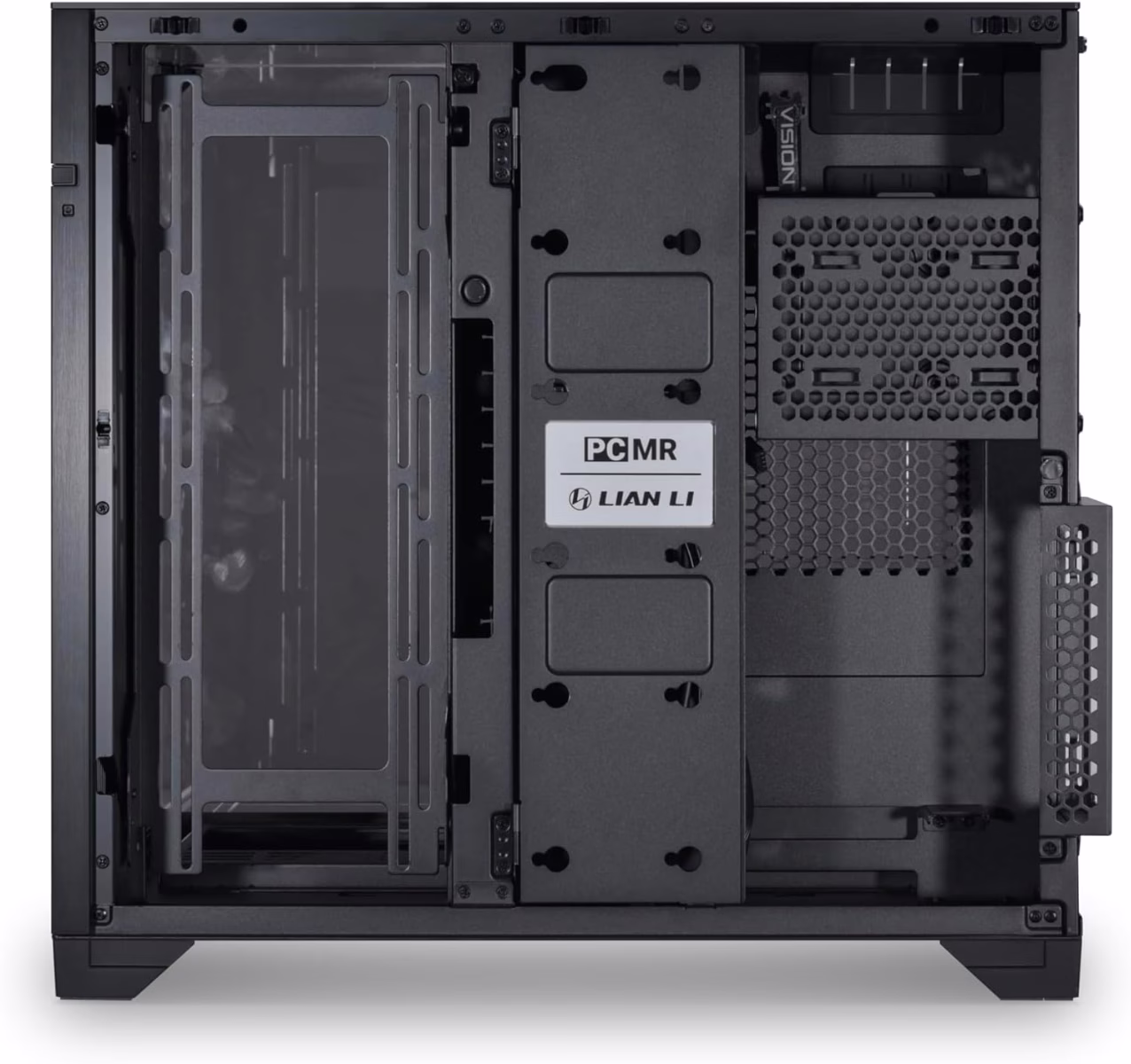 Lian Li O11 Vision Tower Computer Case, Steel & 3mm Tempered Glass Materials, 360mm Radiator & 8x 120mm Fan Support, Cable Management, Dual-Chamber Layout, Dust Filters, Chrome | G99.011VC.00 thumbnail 8