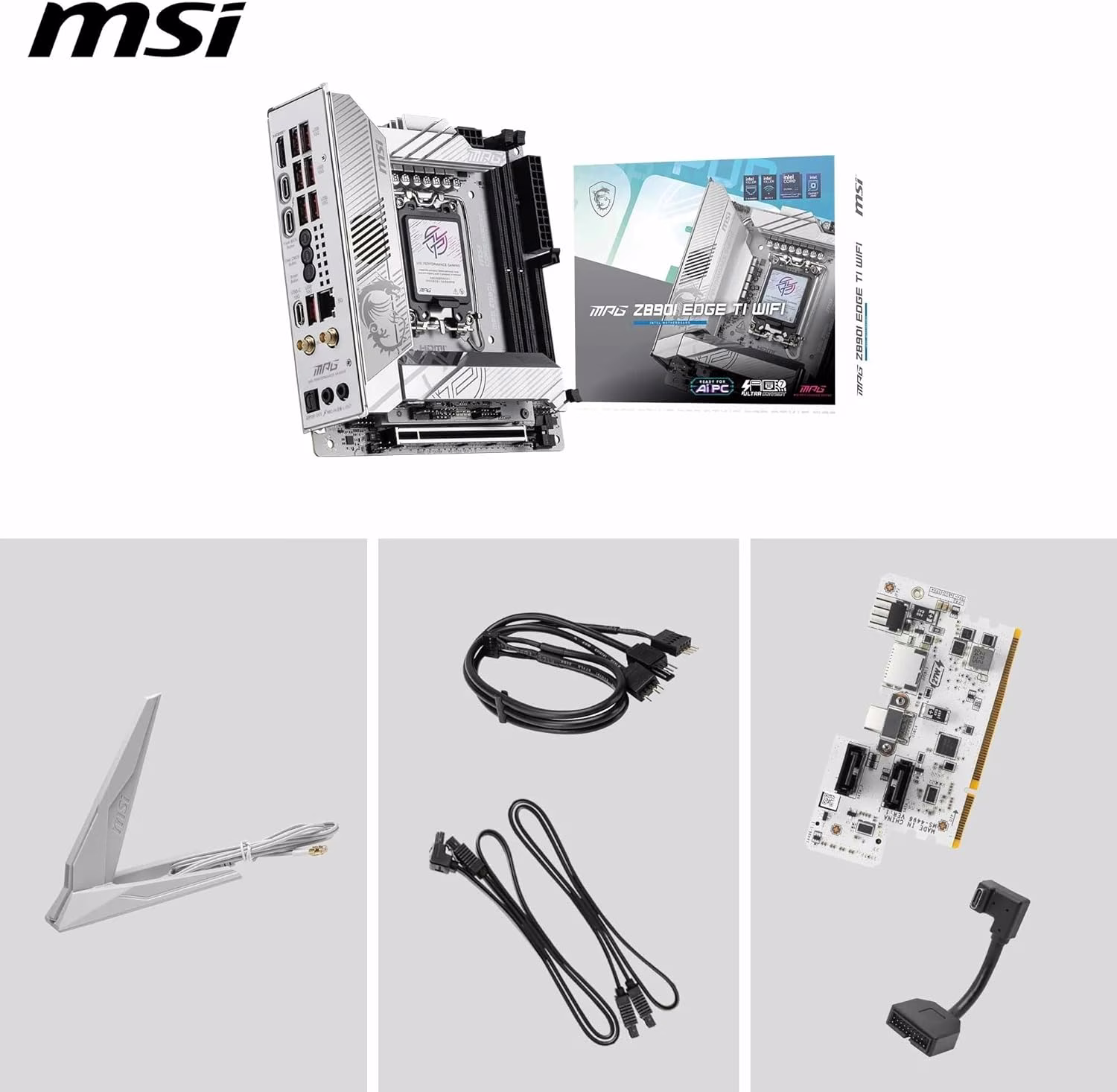 MSI MPG Z890I Edge Ti WiFi LGA 1851 Mini ITX Motherboard, Intel Z890 Chipset, 2x DDR5 UDIMM Slots, Up to 128GB Max Memory, 1x PCI-E x16 Slots, 4x M.2 Slots, WiFi & BT Connectivity | 911-7E33-004 thumbnail 4