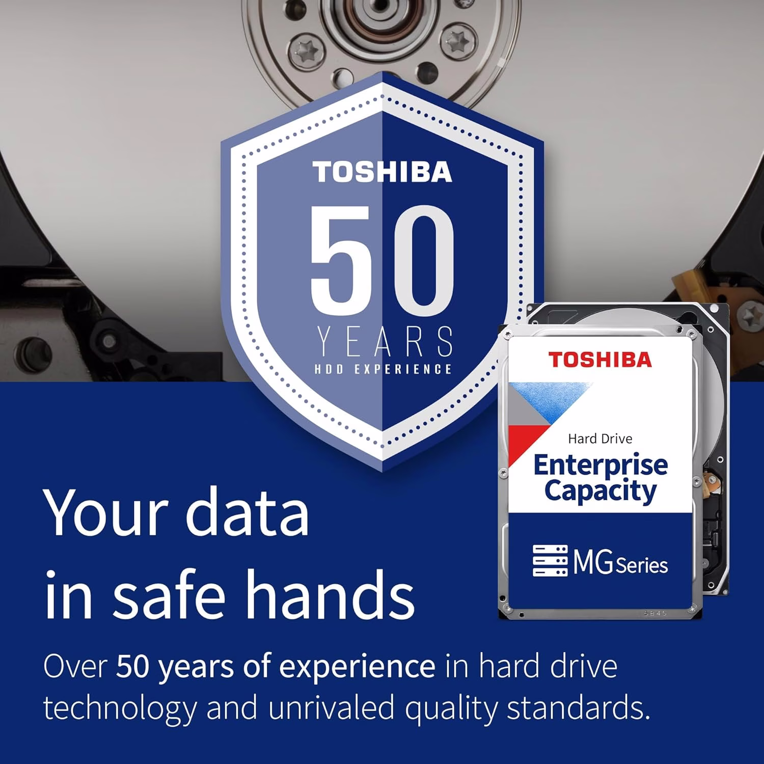 Toshiba MG10F Series Internal HDD, 22TB Capacity, 7200 RPM 3.5" SATA, Up to 271 MB/s Transfer Speed, SATA III 6 Mb/s Interface, 512MB Cache, CMR Construction | MG10AFA22TE thumbnail 5