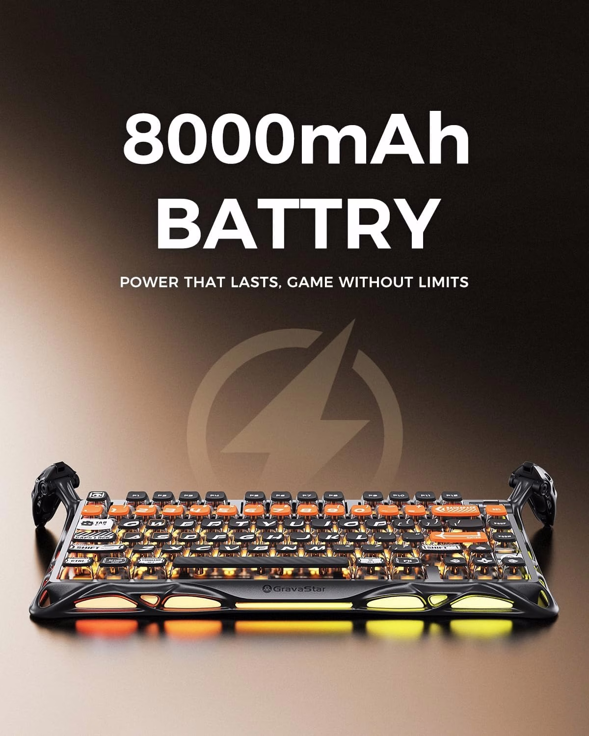 GravaStar Mercury K1 Pro Gaming Keyboard, Wireless, Aluminium Alloy, 75% Layout, Custom Mechanical Keyboard, Durable Design with Unique Aesthetics, CyberFlare thumbnail 3