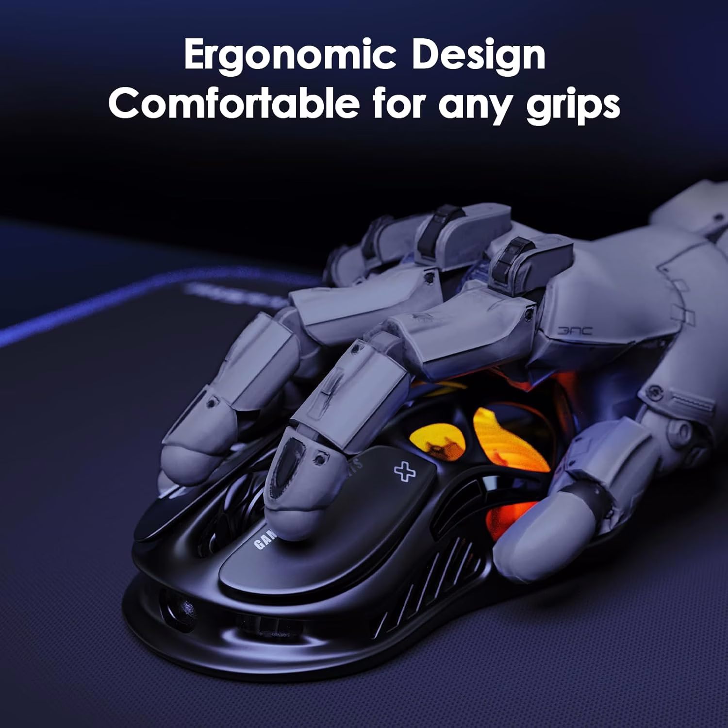 GravaStar Mercury M2 Wireless Gaming Mouse Stealth Black, 26,000 DPI, PAW3395DM Sensor, 79g Lightweight, RGB, 5 Programmable Buttons thumbnail 4