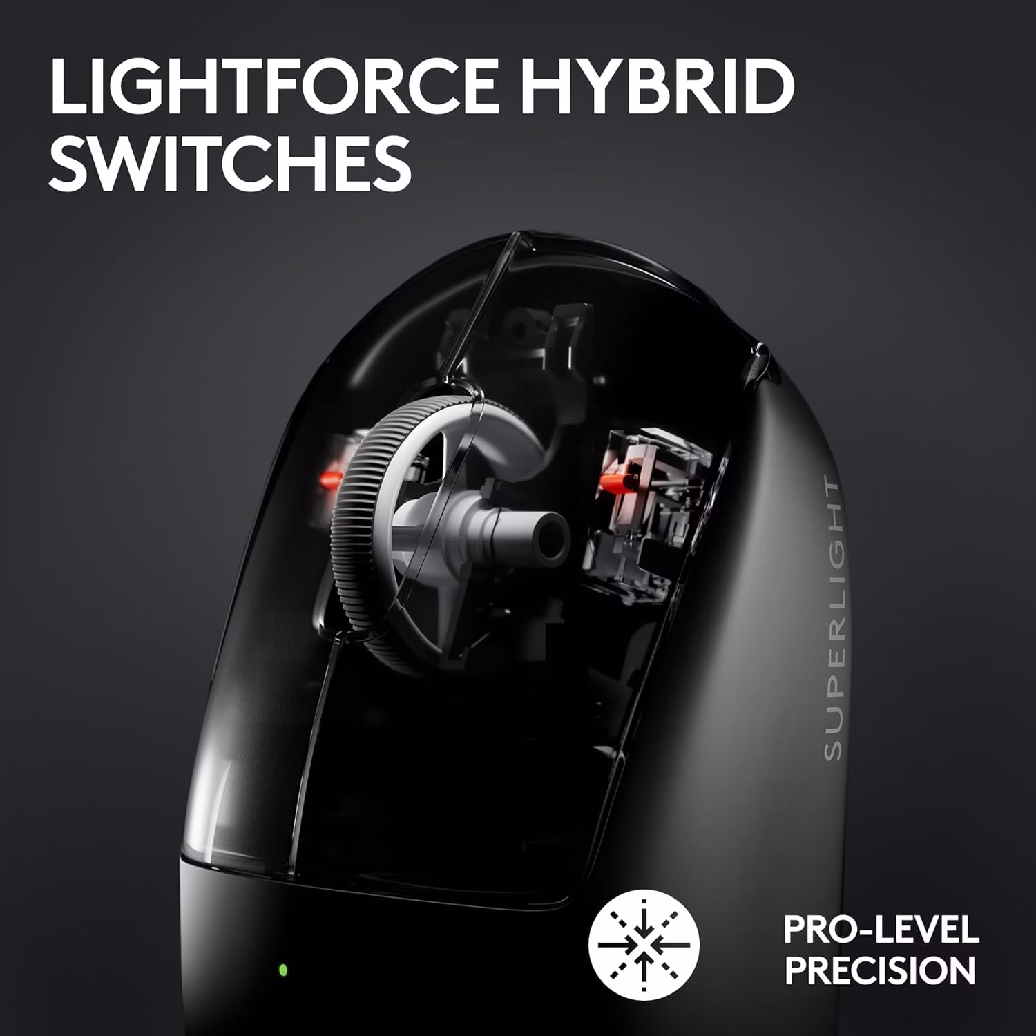 Logitech G PRO X SUPERLIGHT 2 LIGHTSPEED Wireless Gaming Mouse, Lightweight, LIGHTFORCE Hybrid Switches, HERO 2 Sensor, 32,000 DPI, 5 Programmable Buttons, USB-C Charging, PC & Mac - Black thumbnail 10