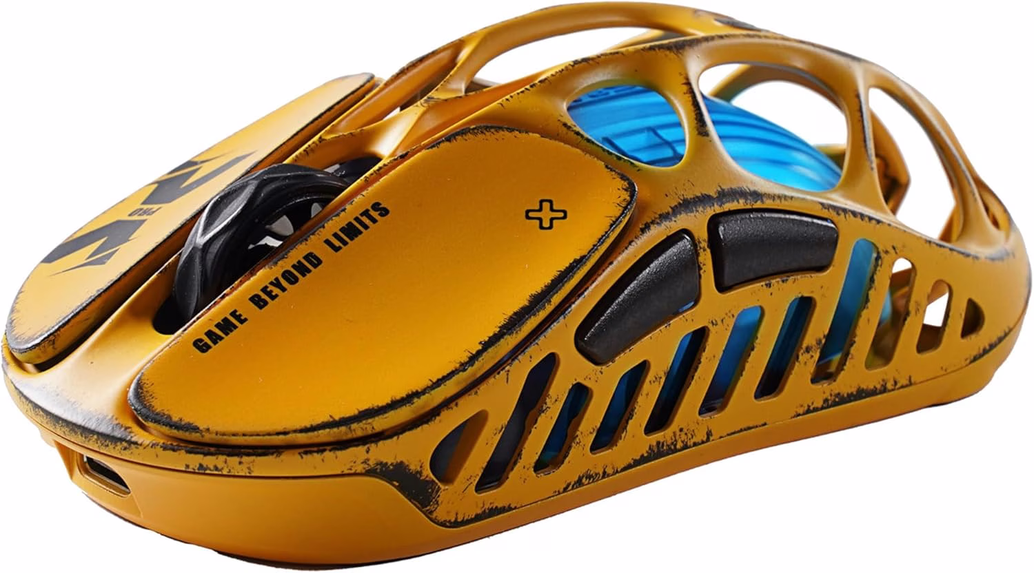 GravaStar Mercury X Pro Wireless Gaming Mouse - 32,000 DPI PAW 3950 Sensor, 8,000Hz Jump Speed, Magnesium Alloy Hollow Frame, RGB Lighting, 5 Programmable Buttons, Three Modes (Yellow) thumbnail 3