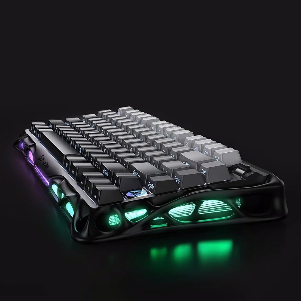 Gravastar Mercury K1 Gradient Black Tri-mode (Wired/Bluetooth/2.4GHz Wireless) 75% Mechanical Gaming Keyboard, Side Engraving, Bionic Flow, 5-Layer Sound Deadening Padding, Wear Resistant and Non-Slip, RGB Backlit Keyboard, Black | GS K1_GBLK thumbnail 7