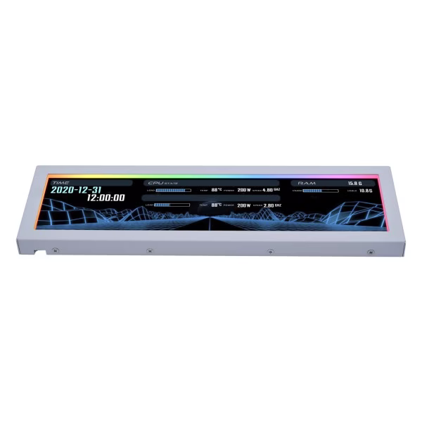 Lian Li 8.8″ White Universal Screen (US88v1), 8.8 Inch IPS LCD, 1920×480, 60Hz, 500 nits, USB Plug & Play, no GPU output required,  Landscape/portrait orientation, multi-screen expansion | SM088W thumbnail 3