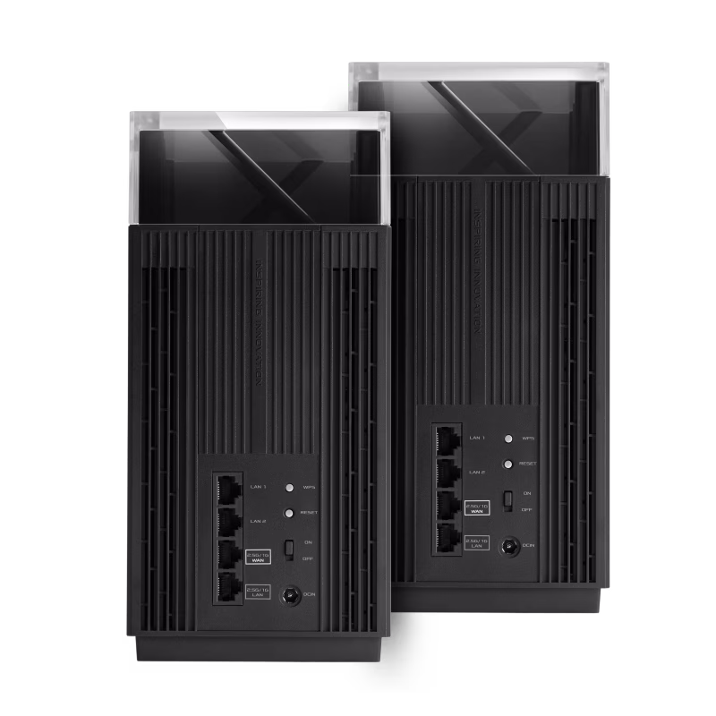 Asus ZenWiFi Pro ET12 AX11000 Tri-Band WiFi 6E Router, Up to 11Gbps Data Rate, Coverage up to 6000 Sq.ft, Dual 2.5G Ports, AiMesh, Included Lifetime Internet Security, 2 Pack, Black | 90IG05Z0-MO3A20 thumbnail 4