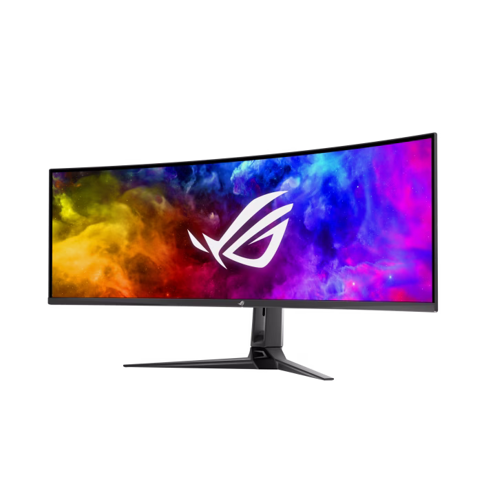 ASUS ROG Swift OLED 49" PG49WCD Ultrawide Curved Gaming Monitor, QD-OLED Panel, 144 Hz / 0.03ms, FreeSync / G-SYNC, Custom Heatsink, ROG Smart KVM, 90 W Type-C, DP/HDMI, Black | 90LM09C0-B01970 thumbnail 4