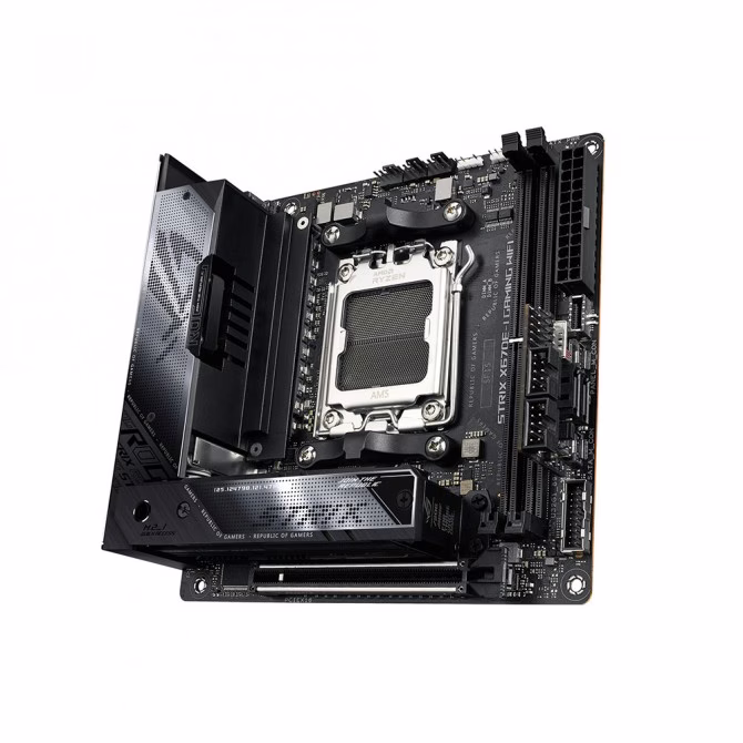 ASUS ROG Strix X670E-I Gaming WIFI Motherboard, Mini-ITX, AMD Socket AM5 (Ryzen 9000/8000/7000), DDR5, PCIe 5.0, WiFi 6E, USB4®, ROG Strix Hive | 90MB1B70-M0EAY0 thumbnail 3