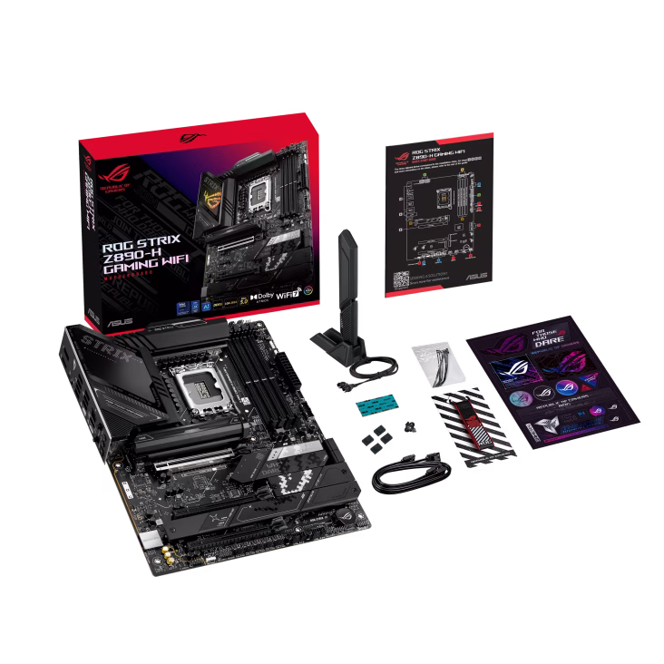 ASUS ROG STRIX Z890-H GAMING WIFI  ATX Motherboard, Intel Socket LGA1851, 4x DIMM slots, max. 256GB, DDR5, 4x M.2 slots and 4 x SATA 6Gb/s ports, Pcie 5.0, GEN 5, Wi-Fi 7, Bluetooth v5.4, Black | 90MB1K20-M0EAY0 thumbnail 12