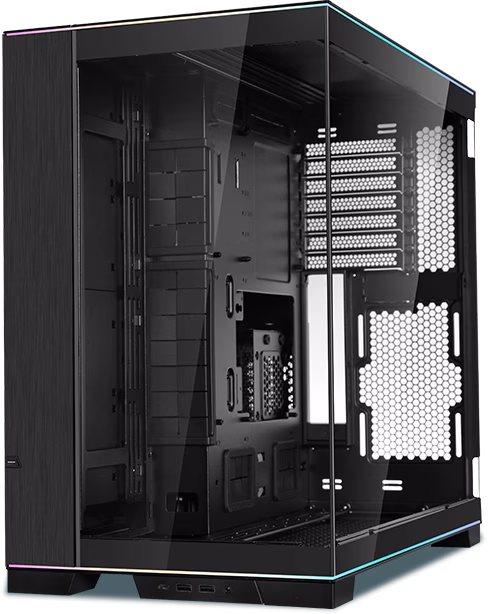 LIAN LI O11 Dynamic EVO RGB ATX Mid Tower Computer Case, 4.0mm tempered glass, Aluminum, Steel, Motherboard Supports Upto E-ATX, PSU Supports Upto ATX , 7x Expansion Slots, Black | O11DERGBX thumbnail 2