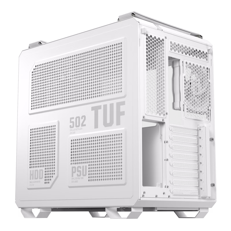 ASUS TUF Gaming GT502 Horizon ATX Mid-Tower Gaming Case, Panoramic Design, Dual-Chamber, Motherboard Support Upto ATX, Tool-Free Side Panels, USB 10 Gbps Type-C Front Panel, White | 90DC0093-B19010 thumbnail 6